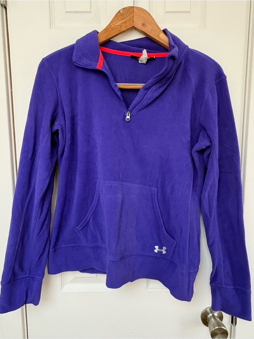 Under Armour Women's Purple Half-Zip Fleece Pullover with Pink Trim